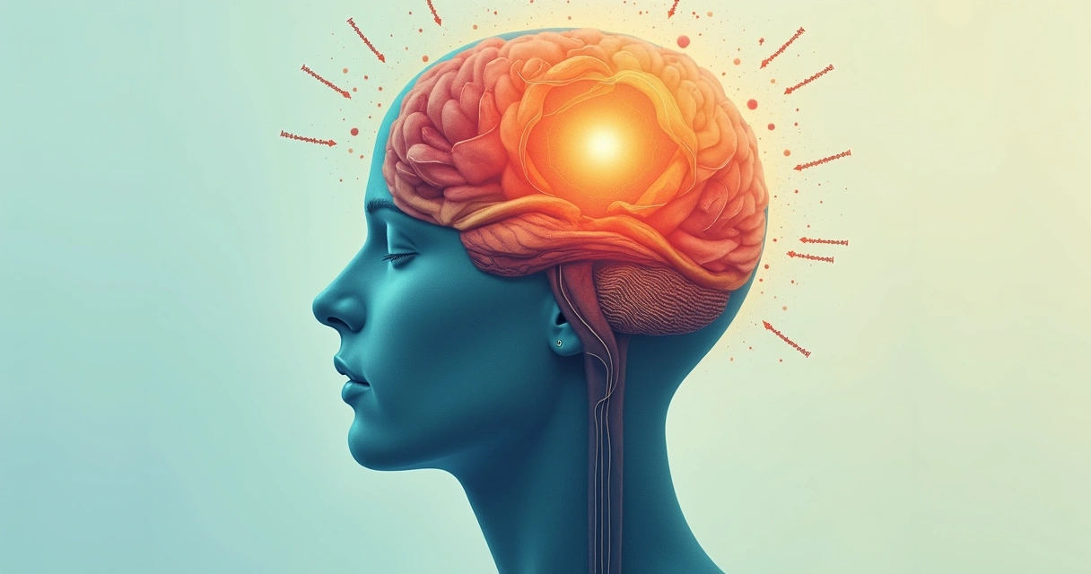 Ilustração de camadas do cérebro humano representando memórias e emoções 