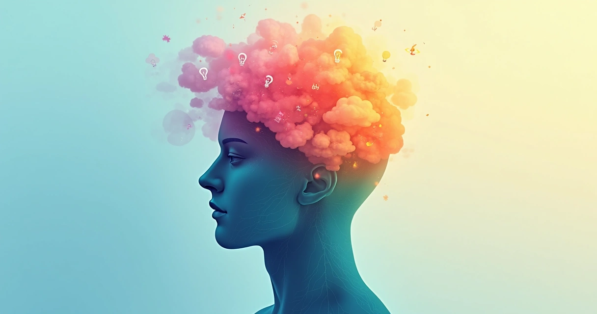 Representação de camadas da mente mostrando fatores conscientes e inconscientes 