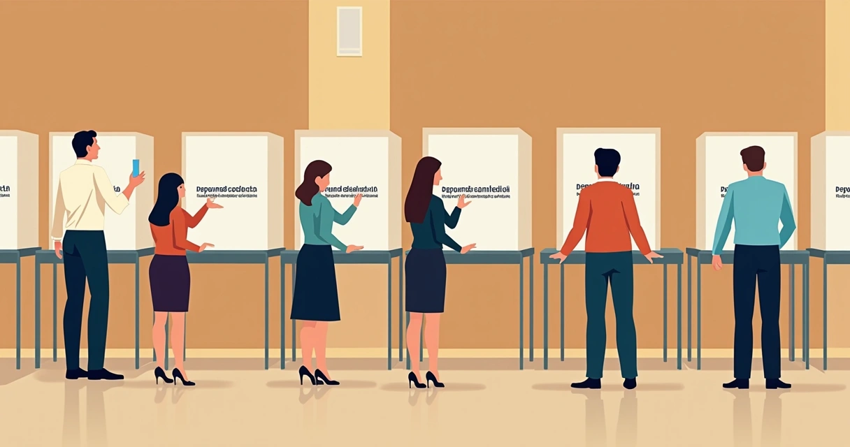 Representantes simulando votação para deputados 