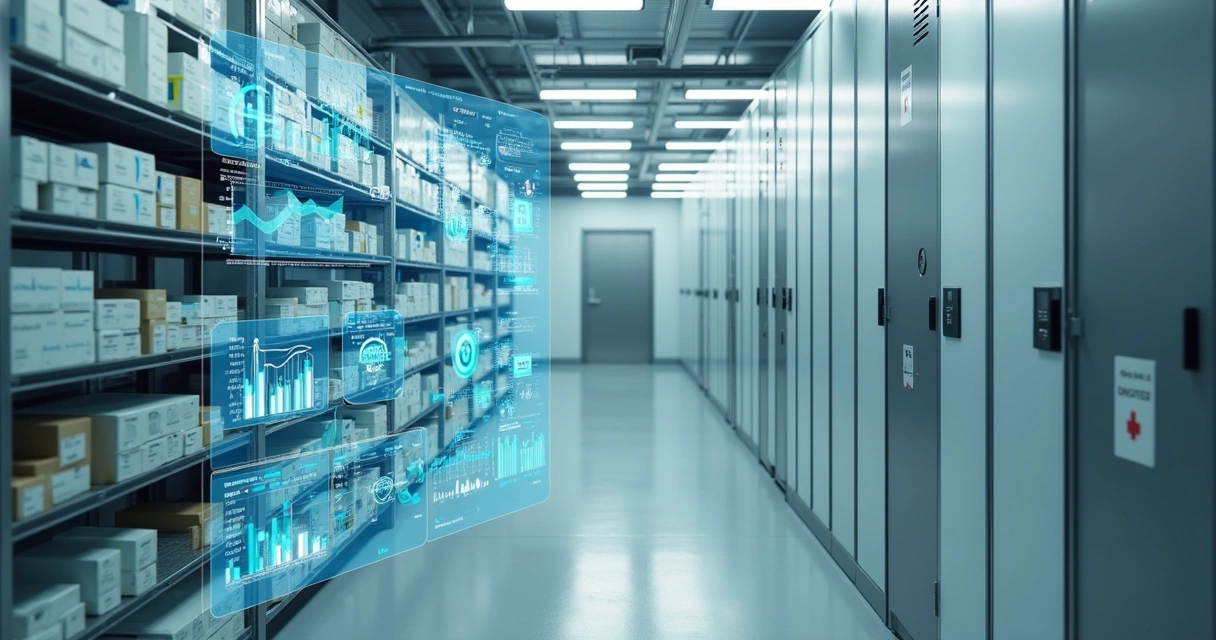 Câmara fria com painel digital e sensores