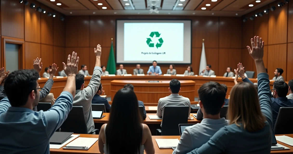 Votação de projetos de reciclagem em câmara municipal