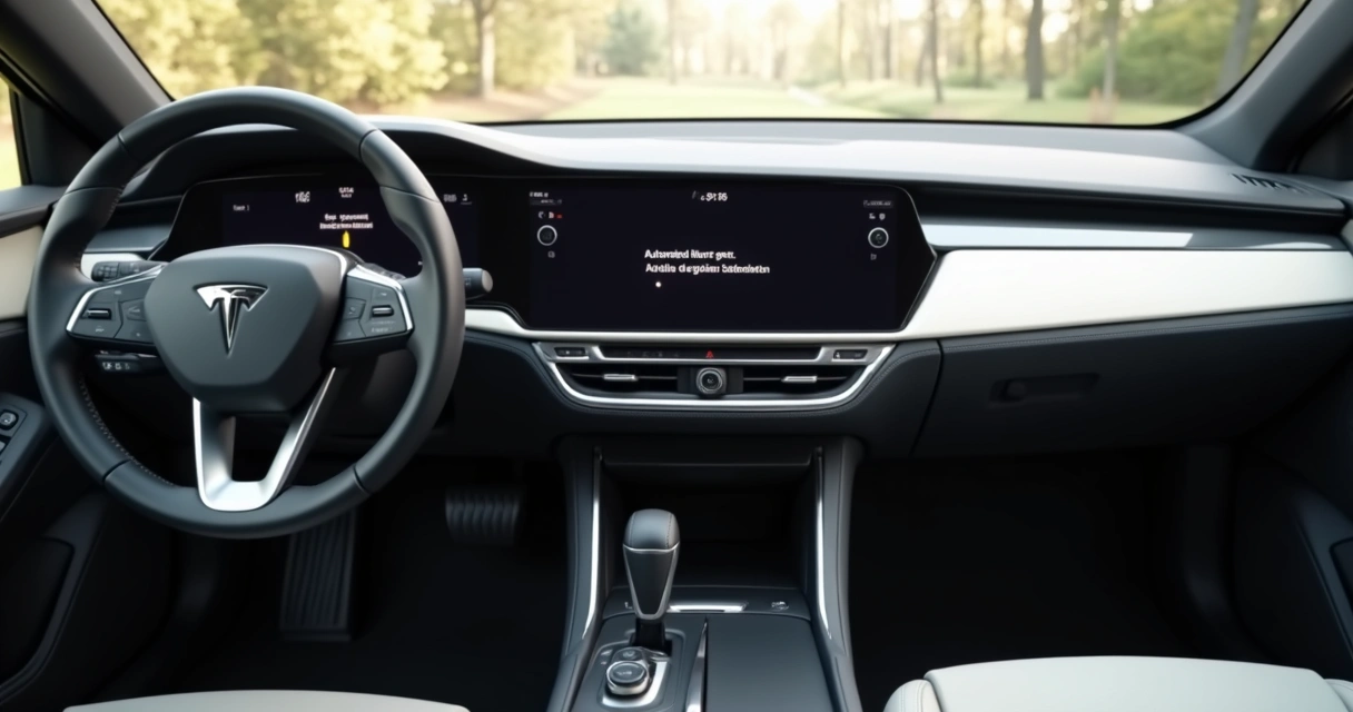 Painel de carro mostrando opção de câmbio automatizado