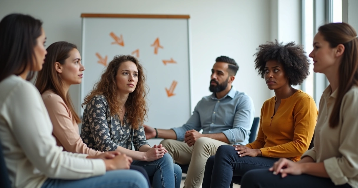 Personas reunidas enfrentando emociones ante un cambio