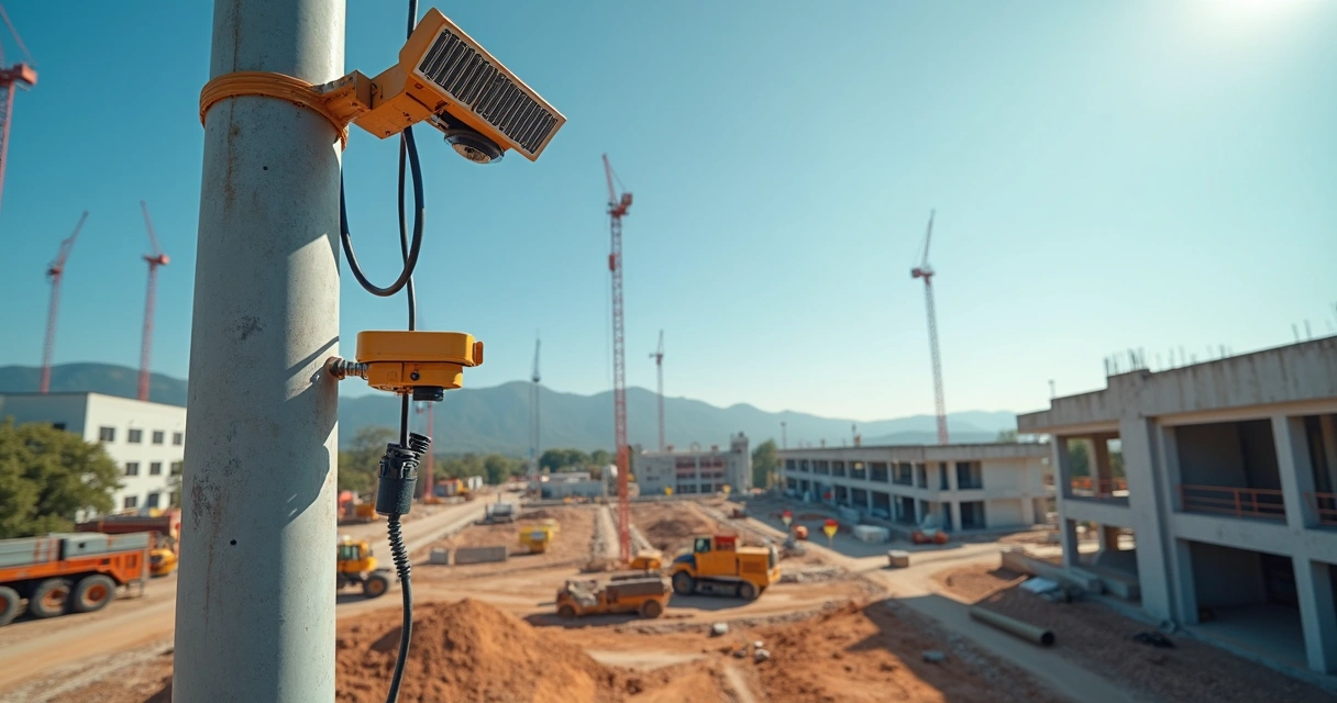 Câmera solar 4G instalada em canteiro de obras