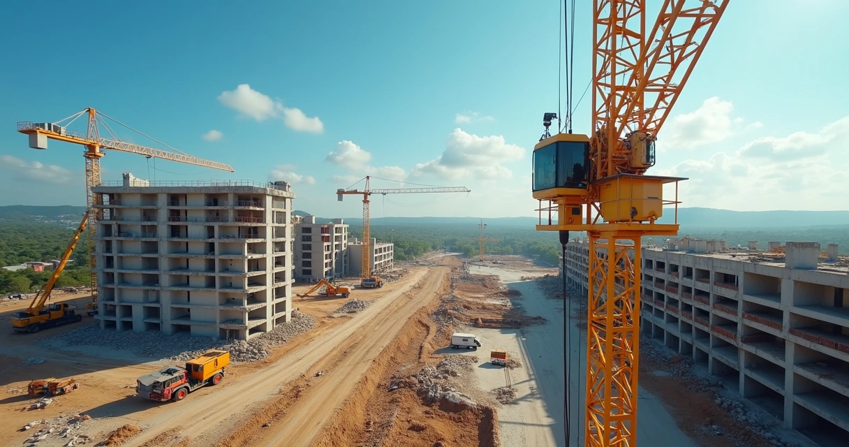 Câmera solar PTZ instalada em canteiro de obras 