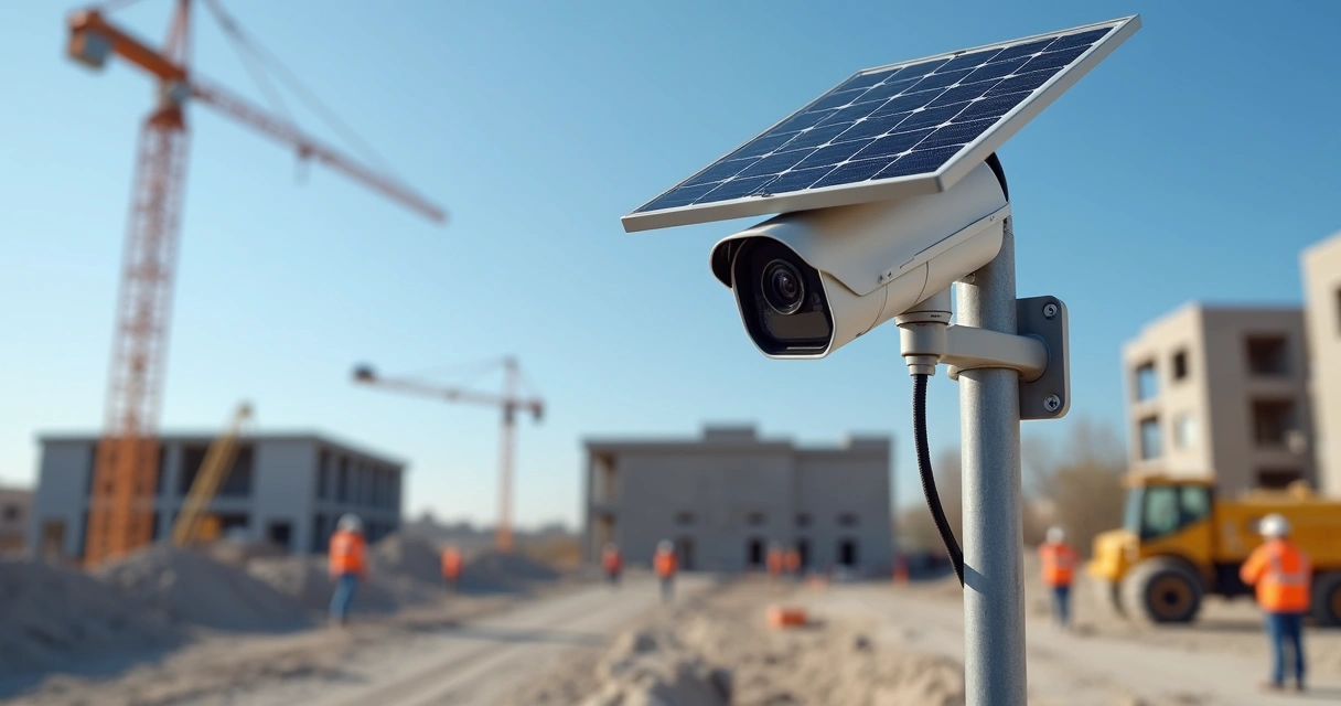 Câmera 4G solar instalada em obra civil