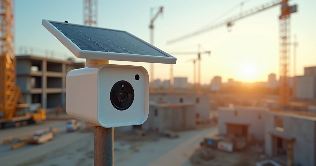 Câmera solar time-lapse instalada em obra 