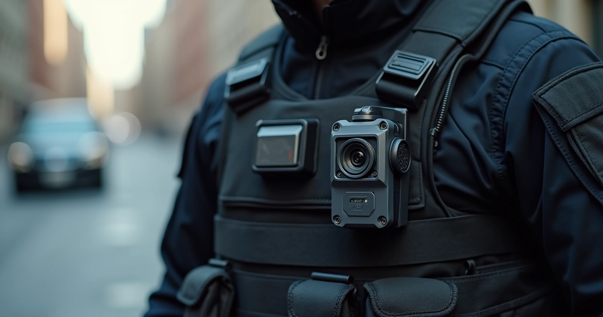 Câmera corporal fixada em uniforme durante abordagem 
