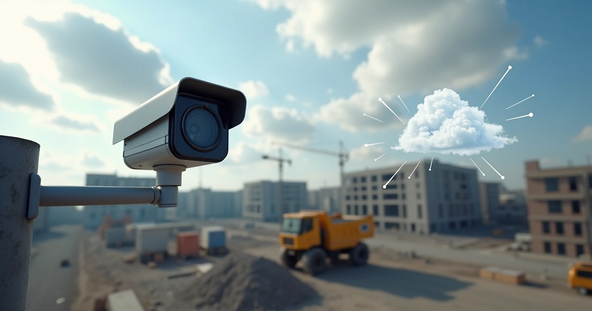 Câmera de monitoramento captando imagens para análise em nuvem