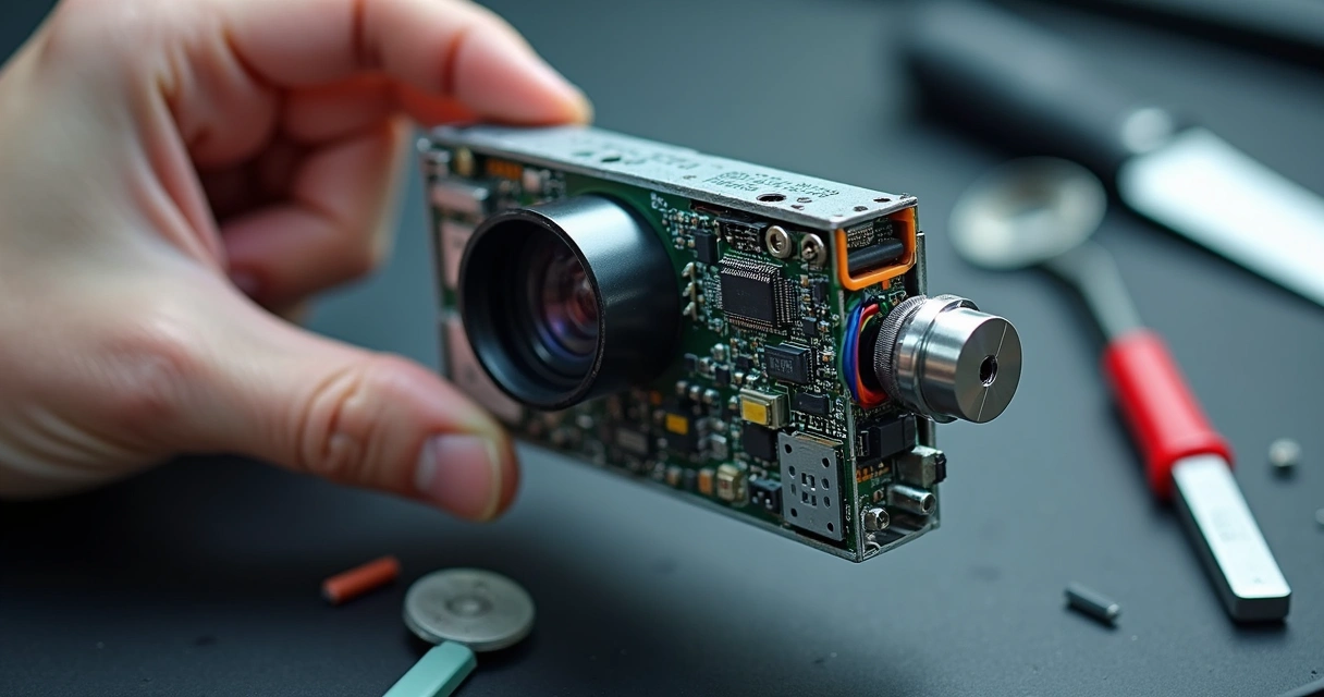 Componentes internos de uma smart camera automotiva 