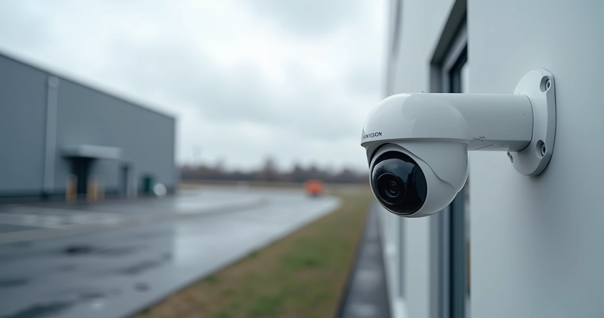 Câmera speed dome Hikvision instalada em ambiente externo 