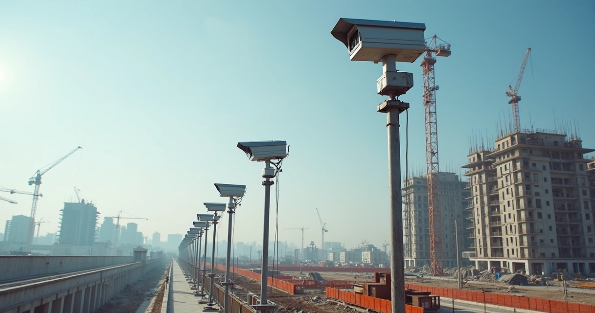 Câmeras 4G instaladas no canteiro de obras