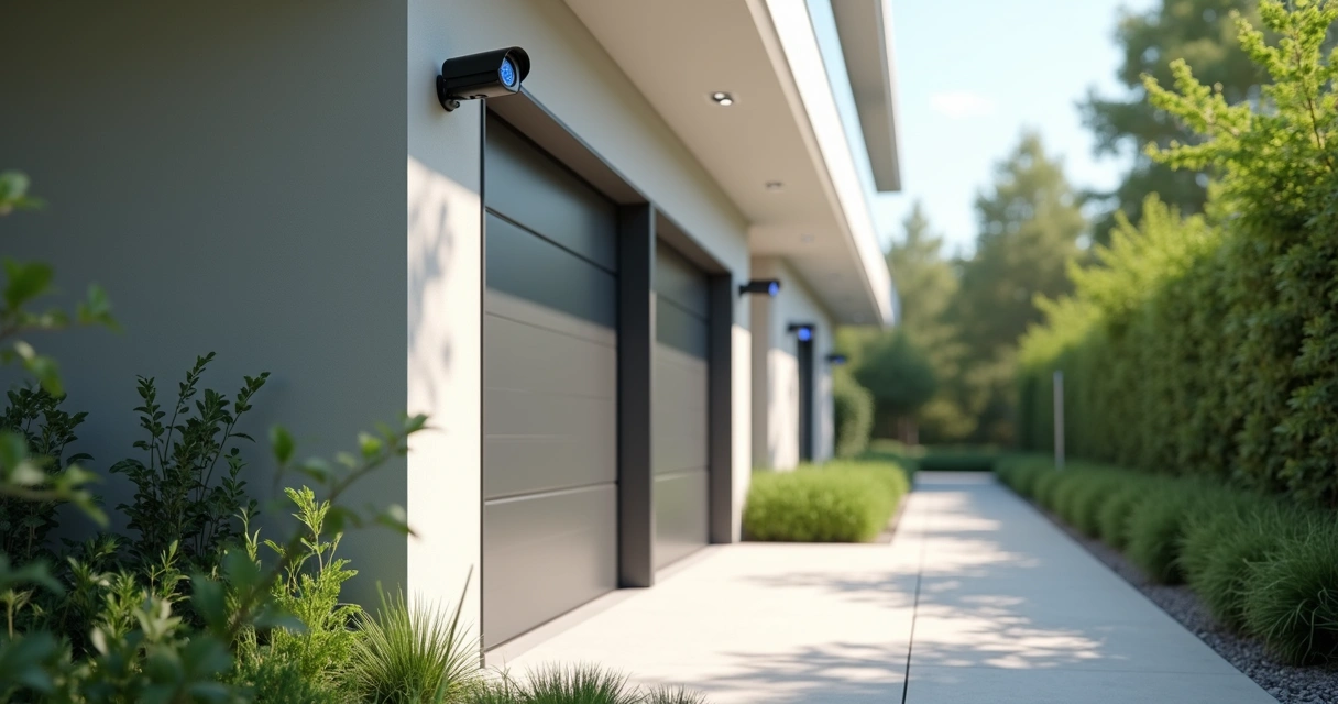 Câmeras IP instaladas no exterior de uma residência 