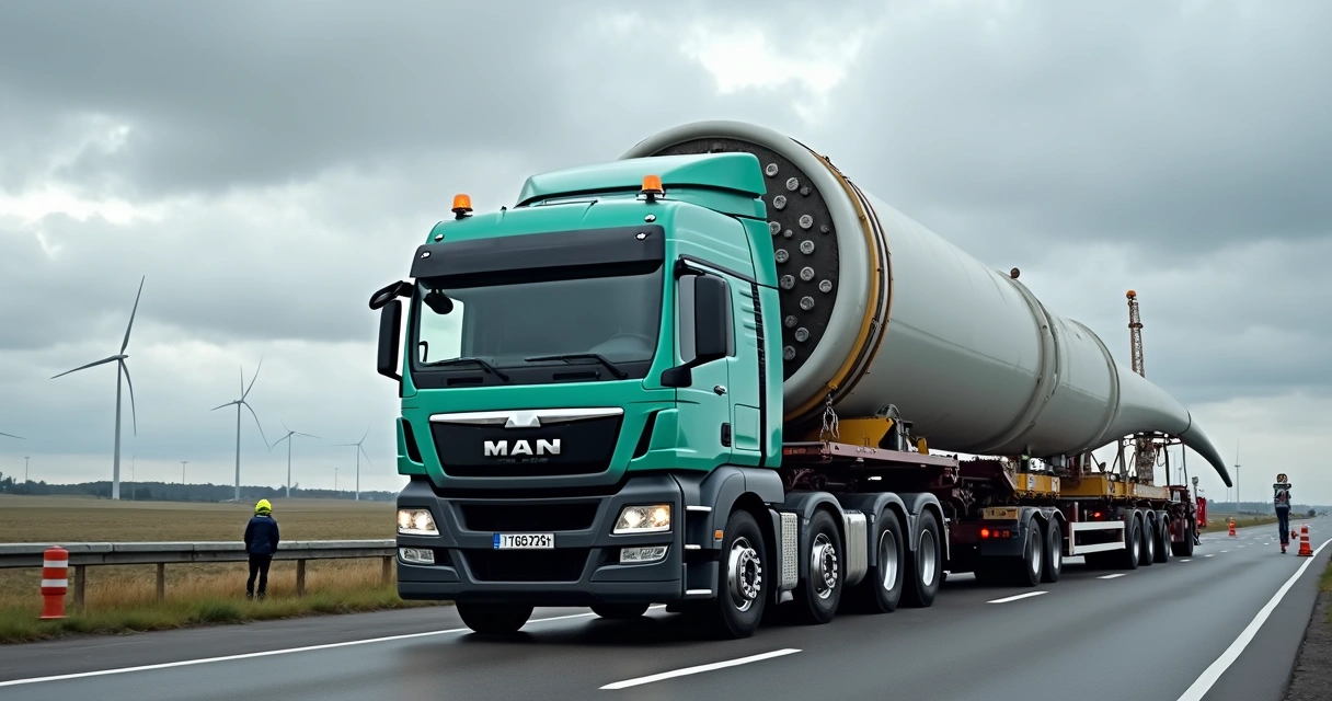 Caminhão MAN TGX 41.640 em estrada transportando carga pesada 