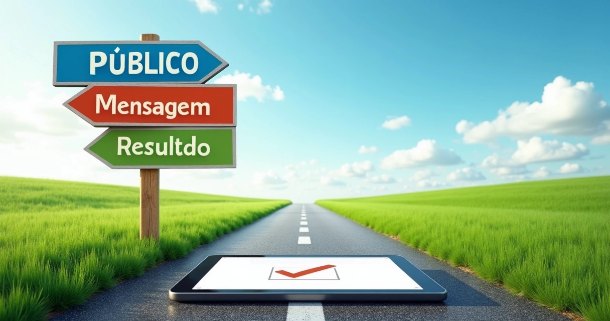 Caminho com sinalização para ajustes em estratégia de marketing