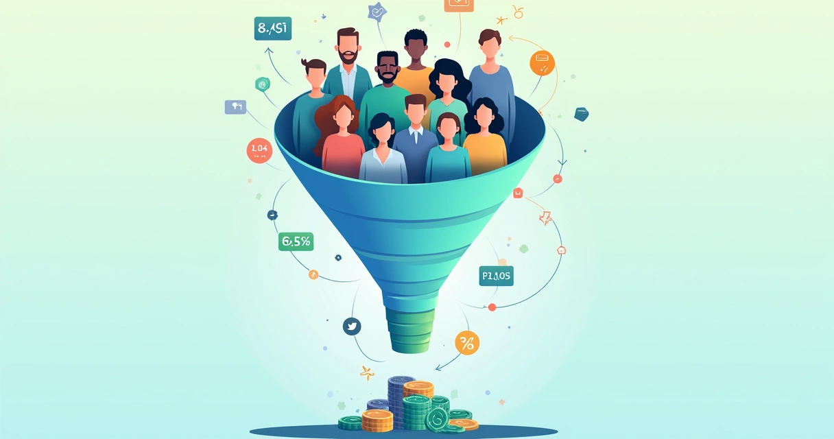 Fluxo do usuário em um funil de conversão digital