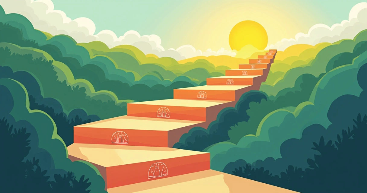 Representação visual de caminho para o sucesso no funil de vendas 