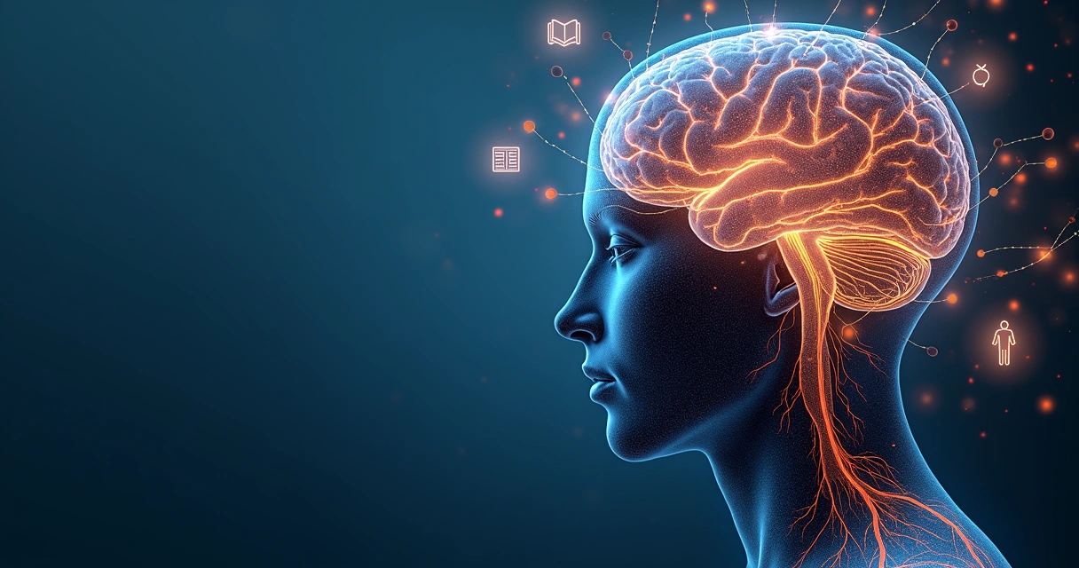 Conexões neurais coloridas formando caminhos no cérebro 