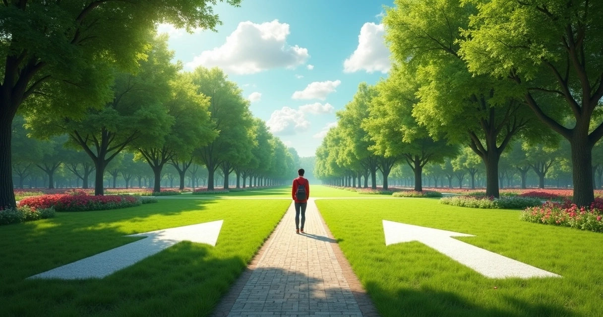 Camino dividido entre dos direcciones 