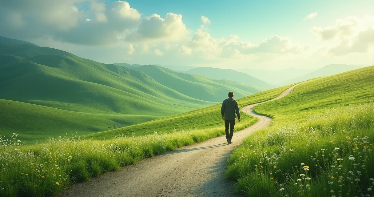 Camino en un paisaje abierto, simbolizando el cambio de perspectiva