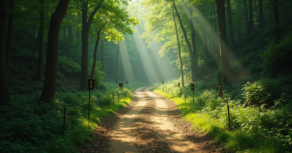 Camino sinuoso en la naturaleza que representa etapas del crecimiento personal 