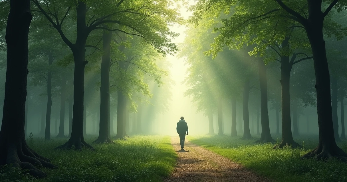 Sendero en un bosque representando un viaje interior 