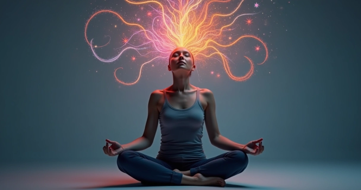 Persona observando diferentes caminos internos representados en su mente 