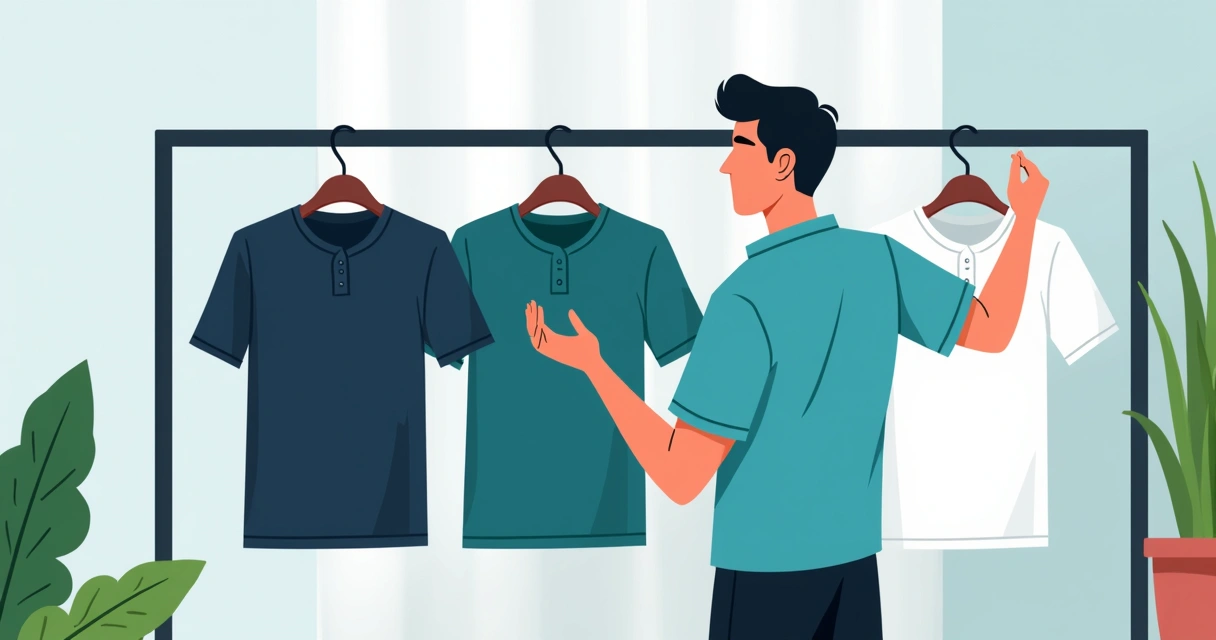 Modelos variados de camisas masculinas de manga curta em cores vivas.