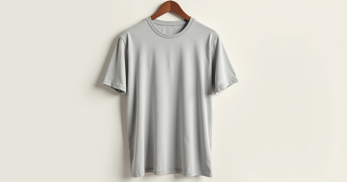 Camiseta masculina feita de algodão peruano, vista de perto com foco na textura