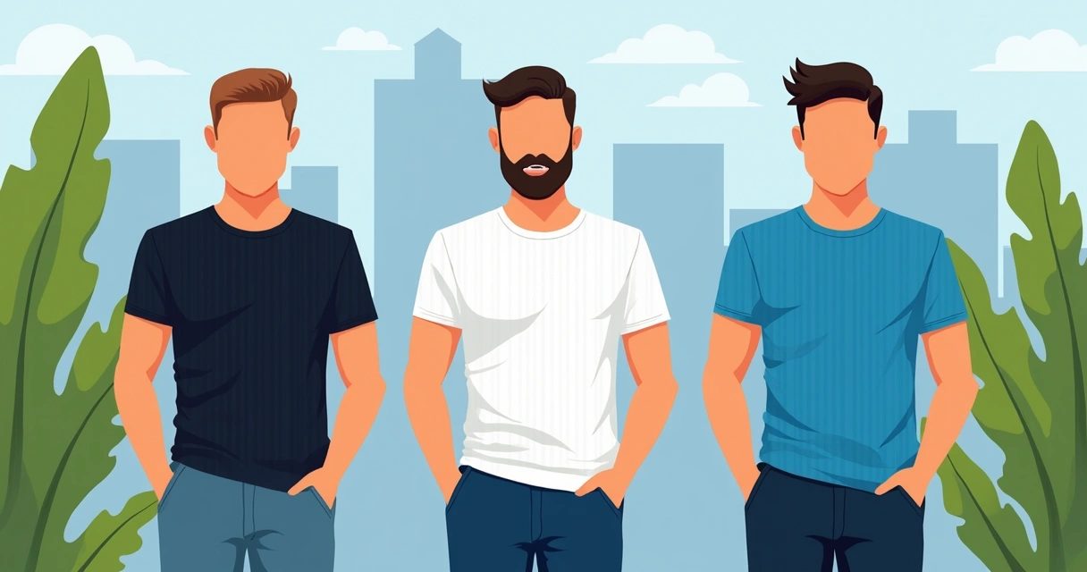 Homem usando camiseta canelada masculina em diferentes cores