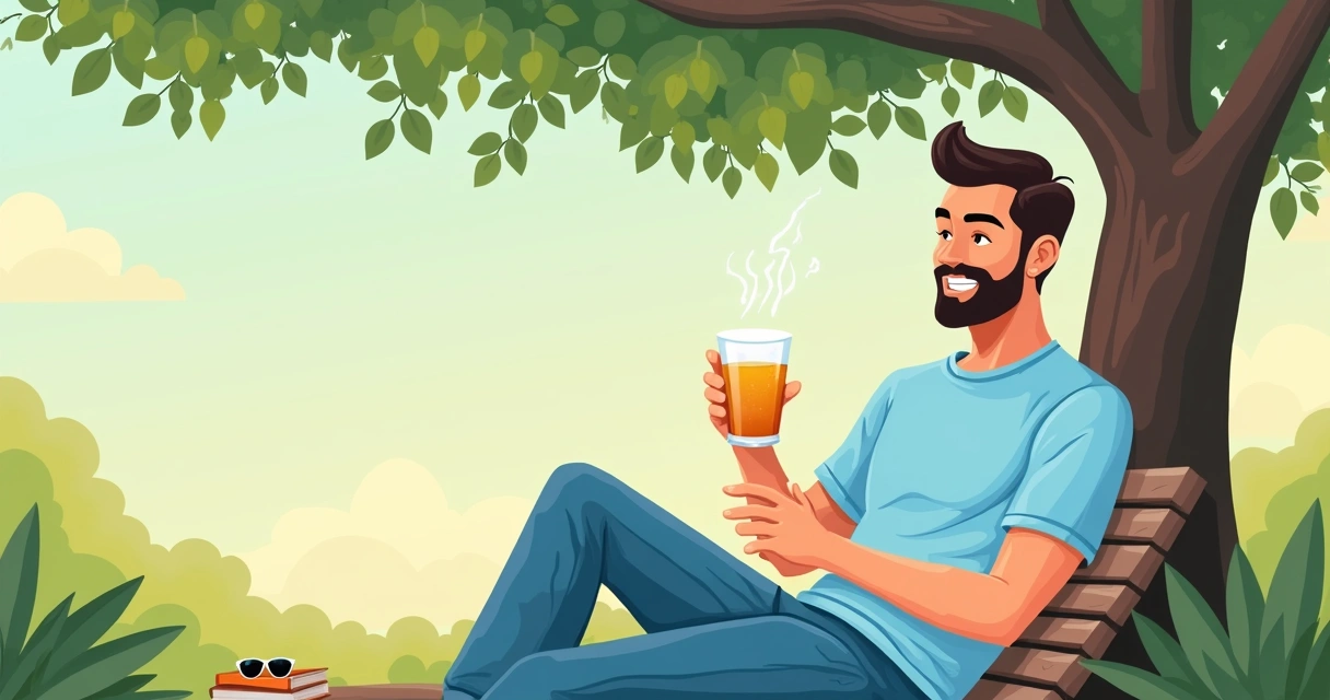 Homem usando camiseta de malha fria em ambiente de lazer externo 