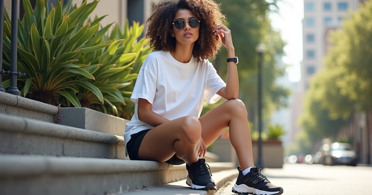 Camiseta oversized feminina branca premium