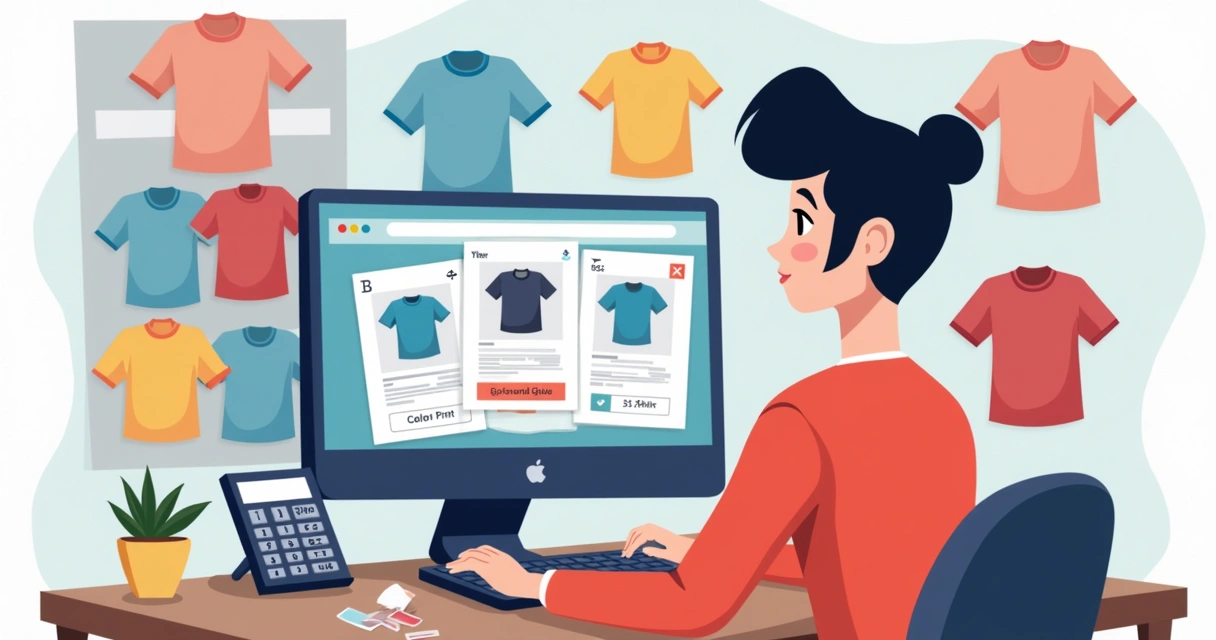 Simulação de orçamento de camiseta personalizada 
