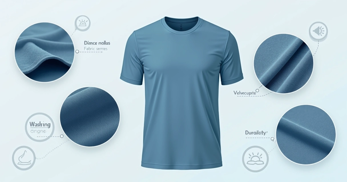 Camiseta masculina de poliéster com detalhes sobre toque e textura.