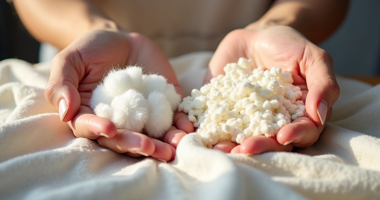 Fios de algodão penteado lado a lado na confecção de camisetas