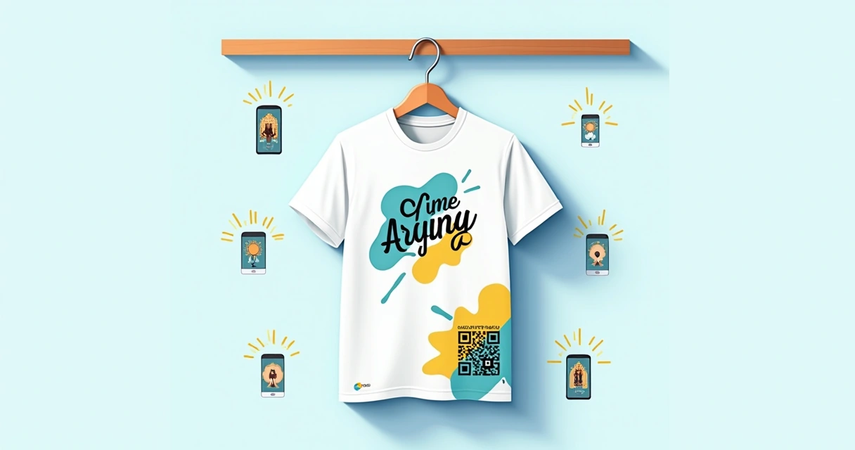 Camiseta personalizada com QR Code integrado ao design 