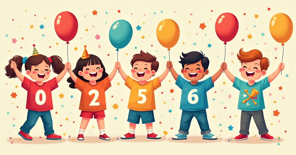 Camisetas de aniversário infantil com personagens coloridos 