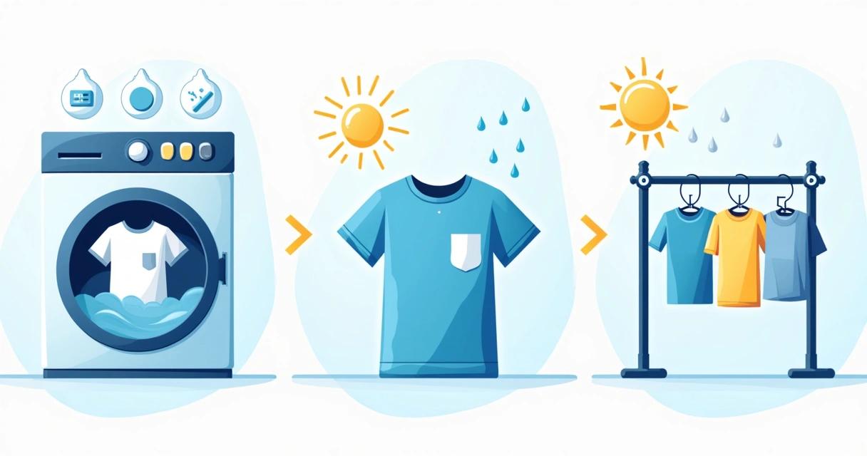 Etapas de cuidado com camisetas personalizadas após lavagem 