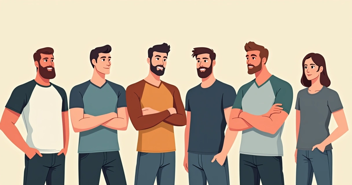 Modelos variados de camisetas masculinas em exposição