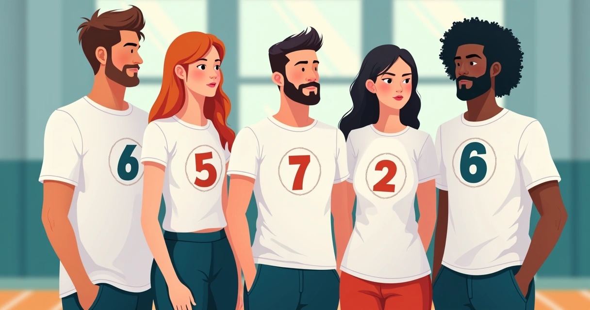 Grupo pequeno vestindo camisetas esportivas personalizadas