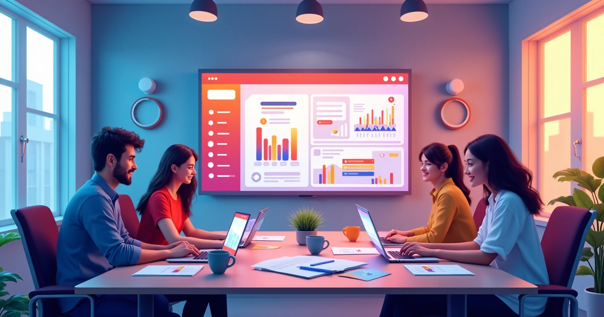 Equipe de marketing discutindo campanha de cashback 
