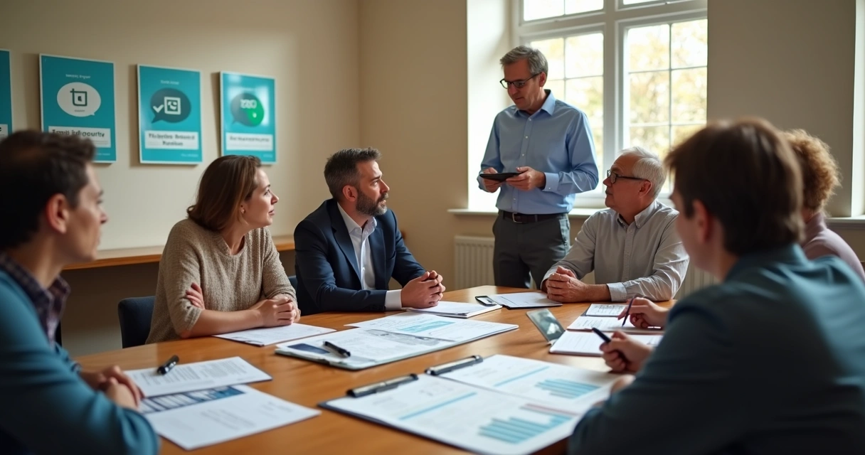 Candidato conversa com eleitores indecisos em roda de diálogo 