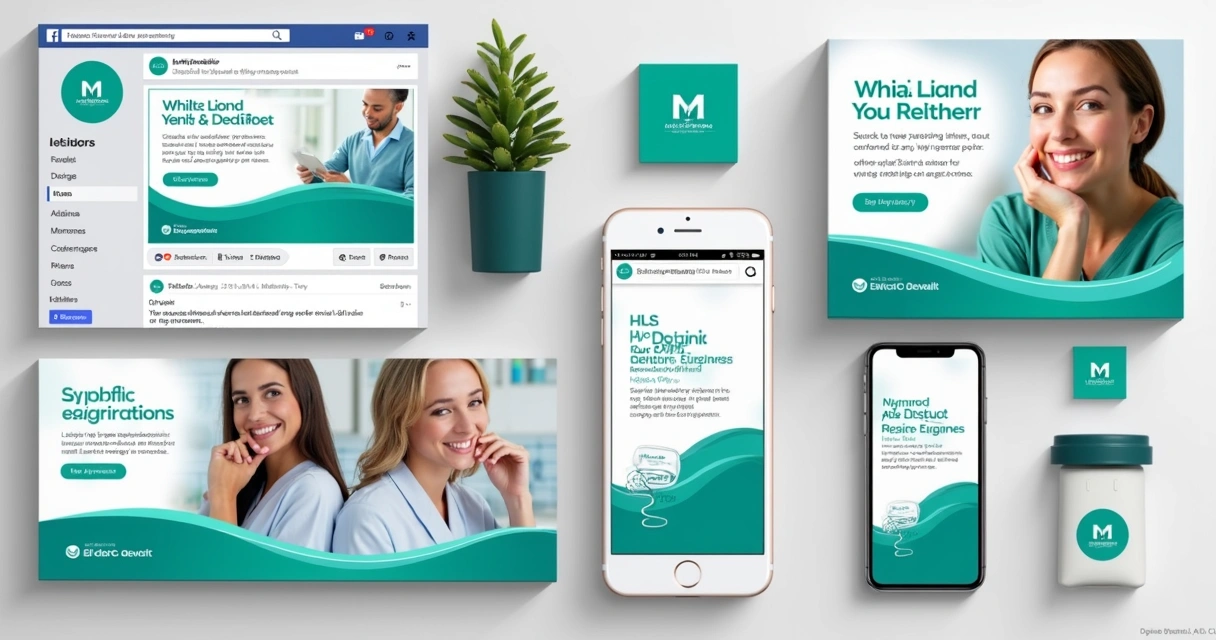 Campanha digital com identidade visual odontológica nas redes sociais 