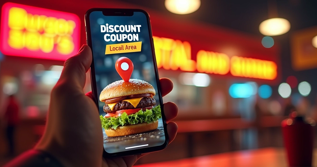 Anúncio de lanchonete digital em destaque com hambúrguer e oferta promoção 