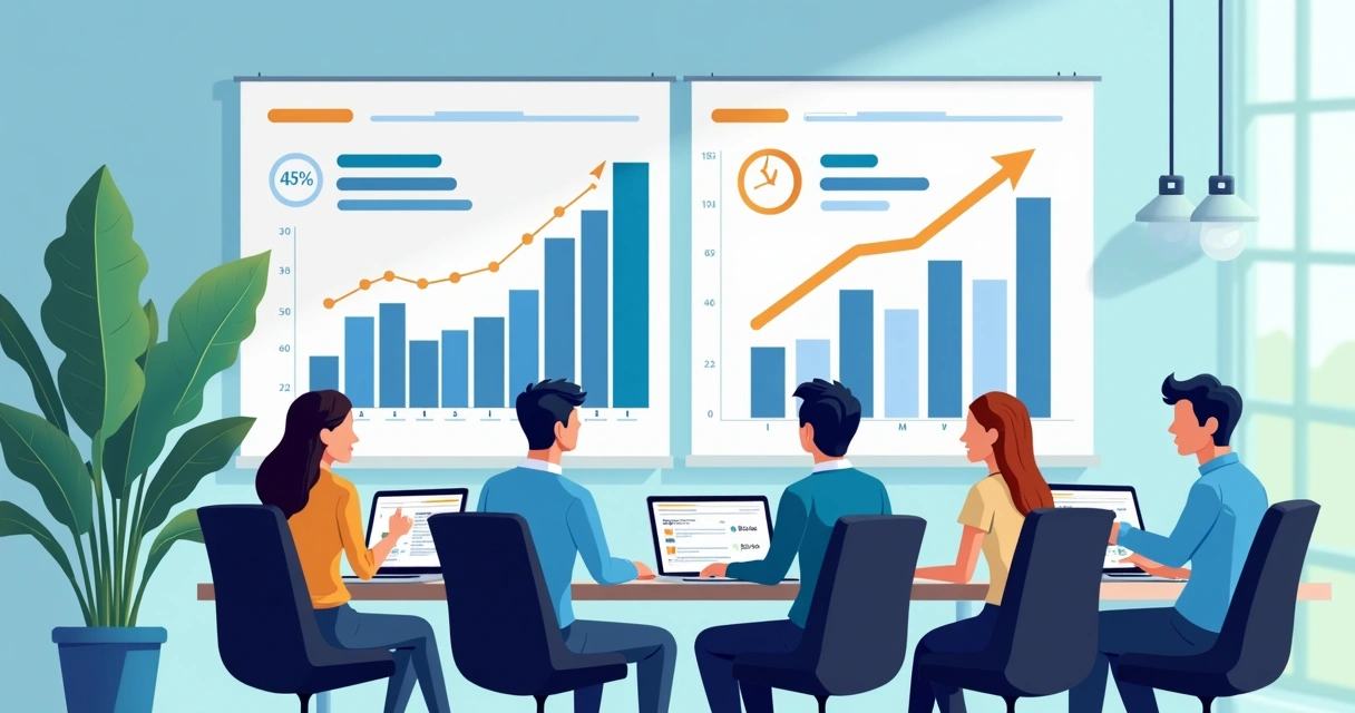 Equipe de comunicação analisando dados de campanhas digitais