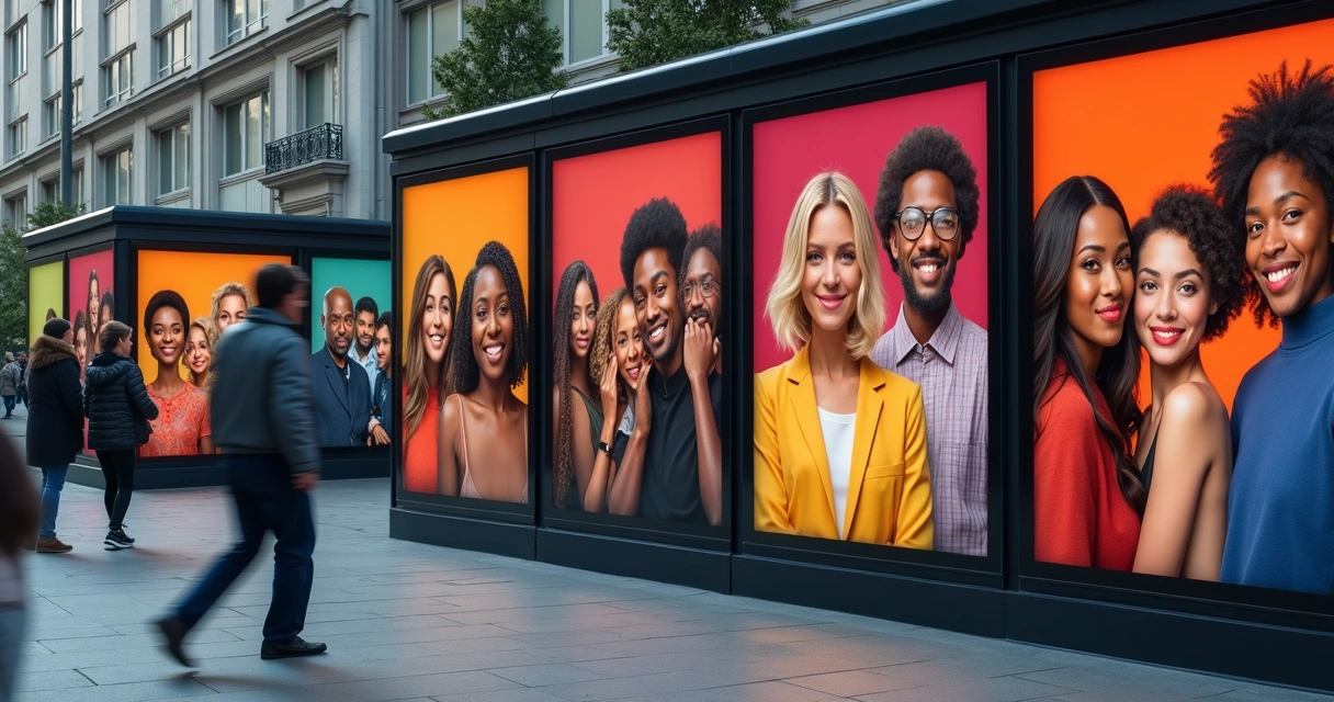 Campanha de marketing mostrando diversidade artificial 