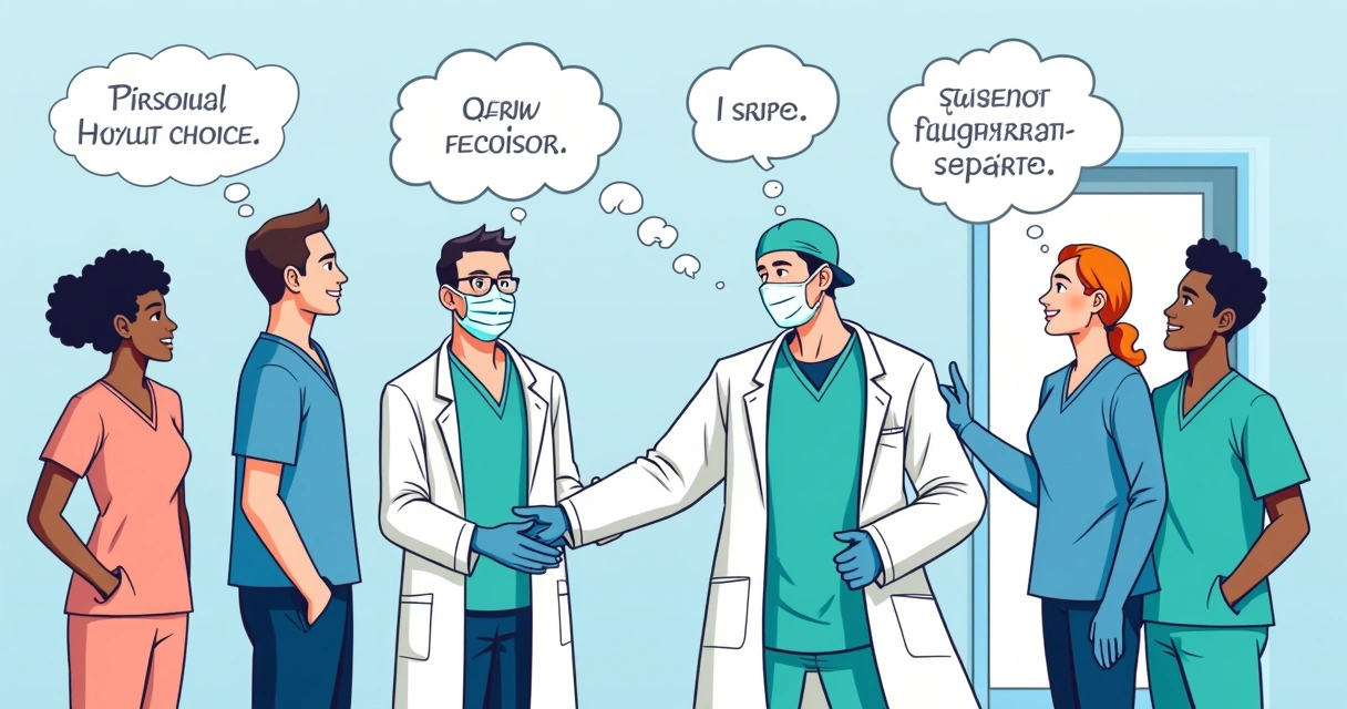 Tirinha humorística sobre segurança no trabalho em hospital