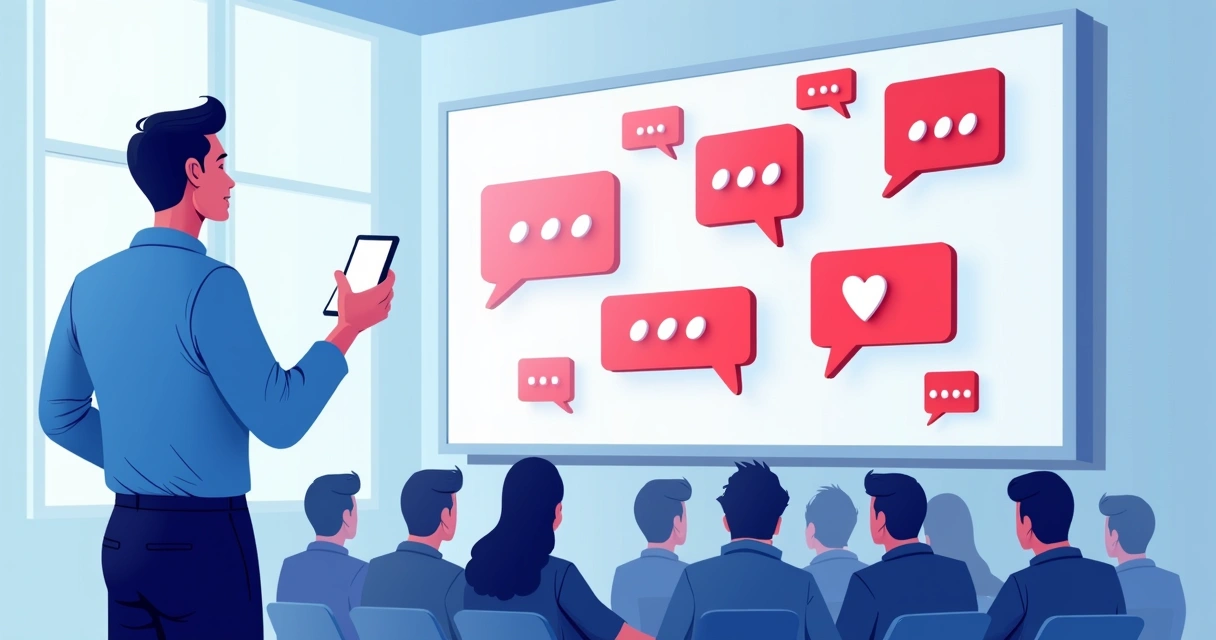 Influenciador digital acenando, com alertas de menção negativa surgindo na tela ao lado