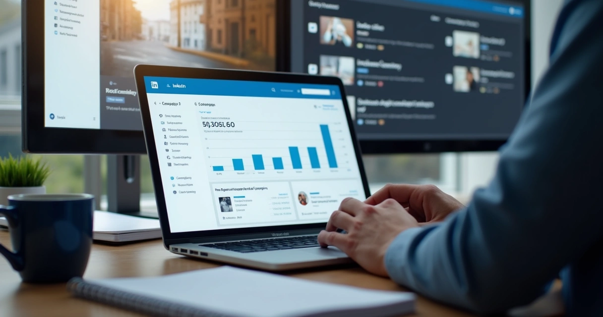 Dashboard de campanha LinkedIn segmentada para leads B2B 