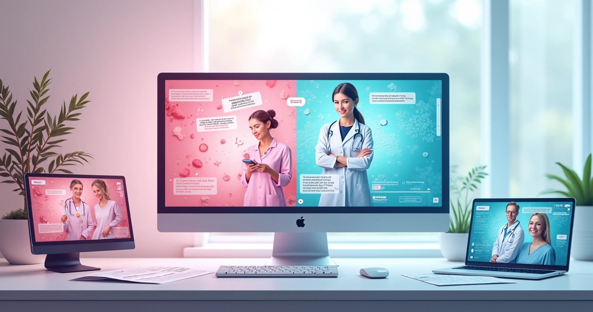 Anúncios médicos variados sendo criados por IA 